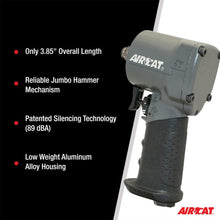 Load image into Gallery viewer, AIRCAT 1077-TH Stubby Impact Wrench 700 ft-lbs - 3/8-Inch