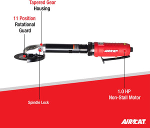 AIRCAT 6275-A 1.0 HP 4-Inch Extended Inside Cut-Off Tool with Spindle Lock 14,000 RPM