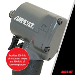 AIRCAT 1055-TH Stubby Impact Wrench 700 ft-lbs - 1/2-Inch
