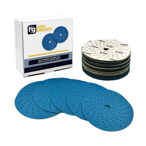 High Ground Blue Ceramic Hook & Loop 6" w/ Holes Sanding Disc