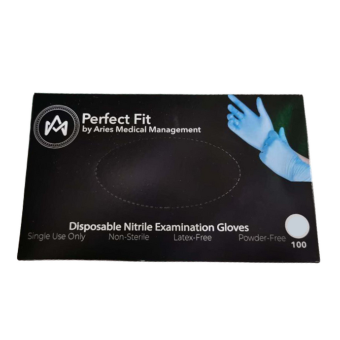 Perfect Fit Blue Disposable Latex & Powder-Free Nitrile Gloves