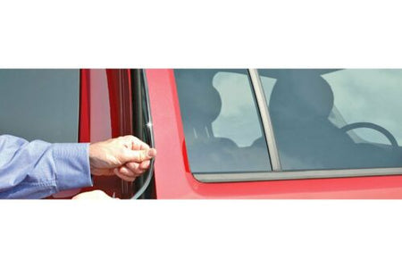 Protekto Trim Chrome Reduced Size Door Edge Guard in use